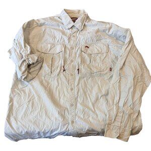 Fishing Shirt Simms 2XLT Men's Vented XXLT Button Down Tan Long Short Sleeve